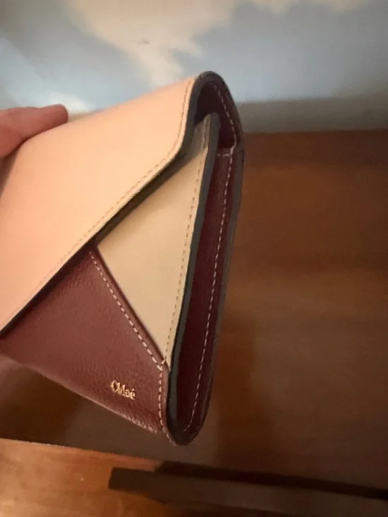 Chloé Leather Colorblock Envelope Wallet Full Inclusion - Picture 6 of 9